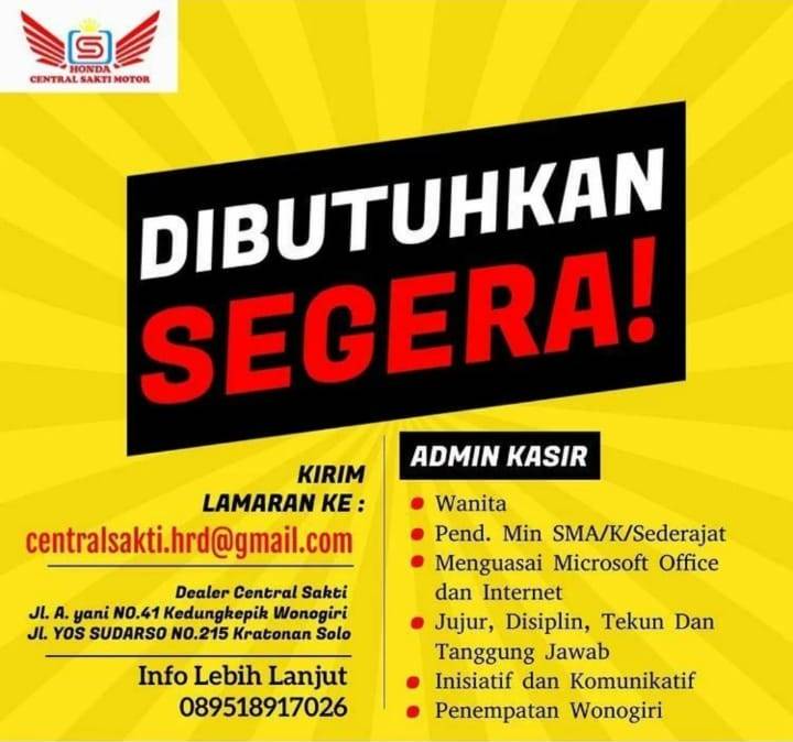 loker admin kasir